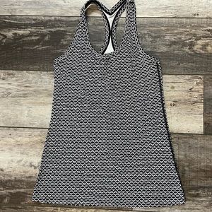 Lululemon Cool Racerback Tank Top, Black and White, Size 6